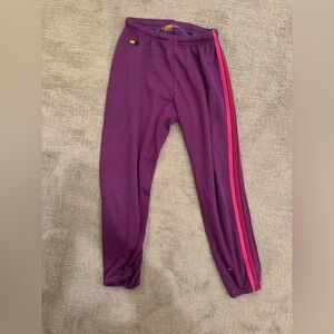 Aviator nation purple striped sweatpants